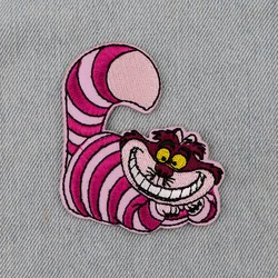 Classic Cartoon Movie Embroidered Patches For Clothing DIY Badge Adhesive Purple Strange Cat Patche On Clothes Sticker Appliques