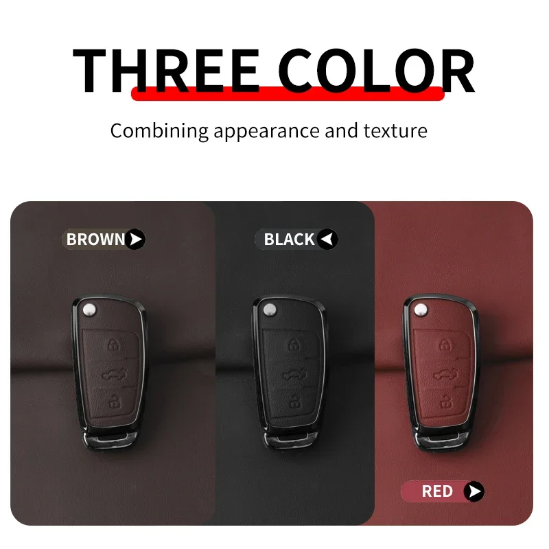 Zinc Alloy Car Key Case Cover Fob Protector Shell for Audi TT TTRS 8j 8n 8s Mk1 Mk2 Mk3 S Line A3 Q3 S3 Keychain Accessories