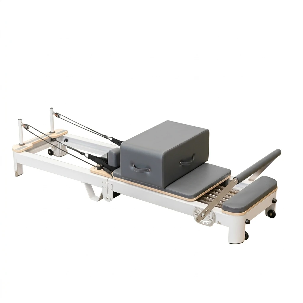 Foldable Aluminum‑Alloy Pilates Reformer,Korean‑Spring Design For Home Gym & Studio Fitness Training