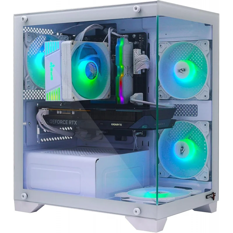 Gaming PC – Core i5-14400F, RTX 5060 8GB Triple-Fan, 32GB DDR5, 1TB NVMe SSD 3300MB/s, 600W PSU, ARGB mATX Case with 4 ARGB Fans