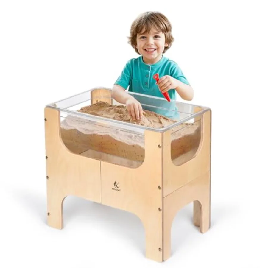 

See-Through Small Water Sand Sensory Table for Transparent Acrylic Tub Clear Enhances Tactile Play Learning in Home Classroom D