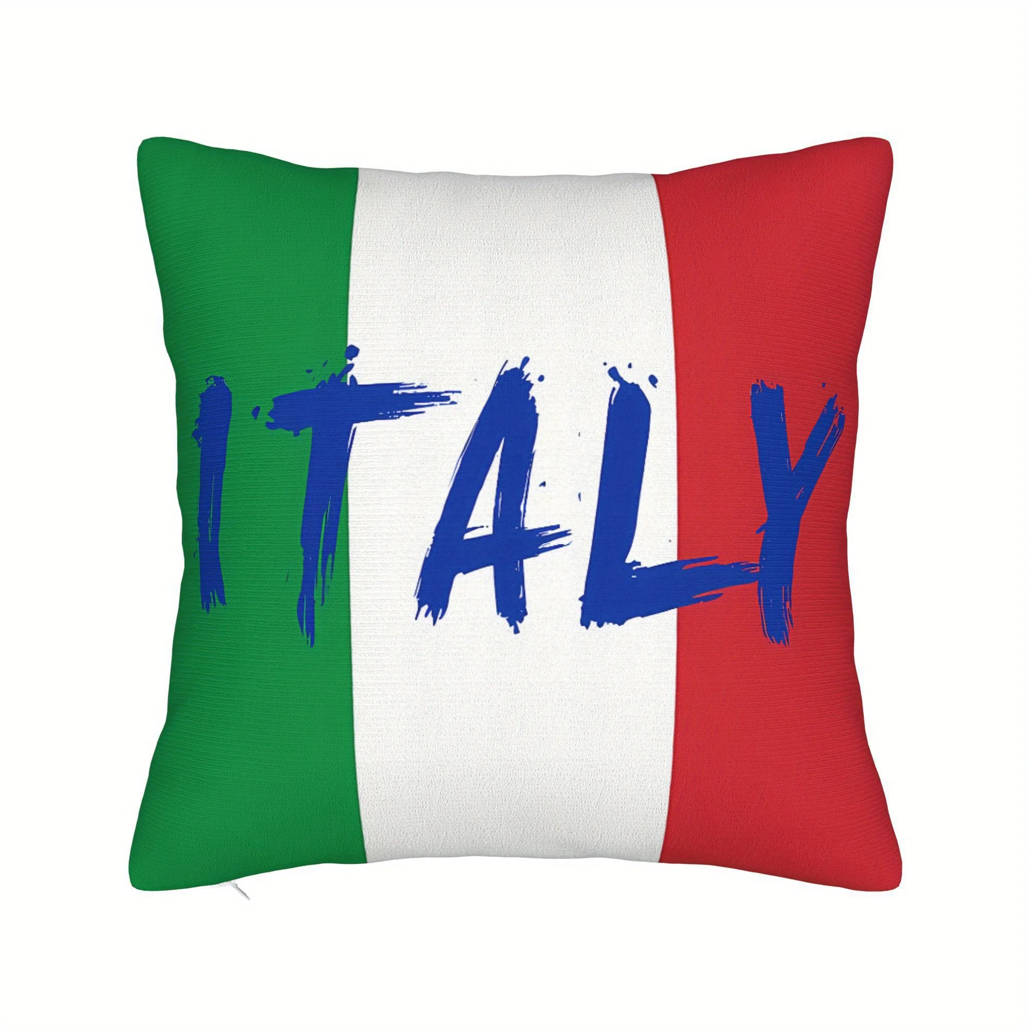 1pc Italian Style Pattern Throw Pillow Cover, Decorative Pillow Case for Sofa