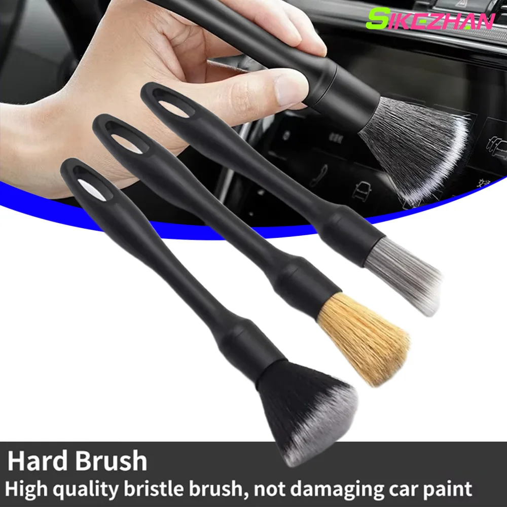 

3 шт., набор кистей для деталей салона автомобиля, мягкая синтетическая шерсть, приборная панель, распродажа, щетка для пыли на выходе кондиционера