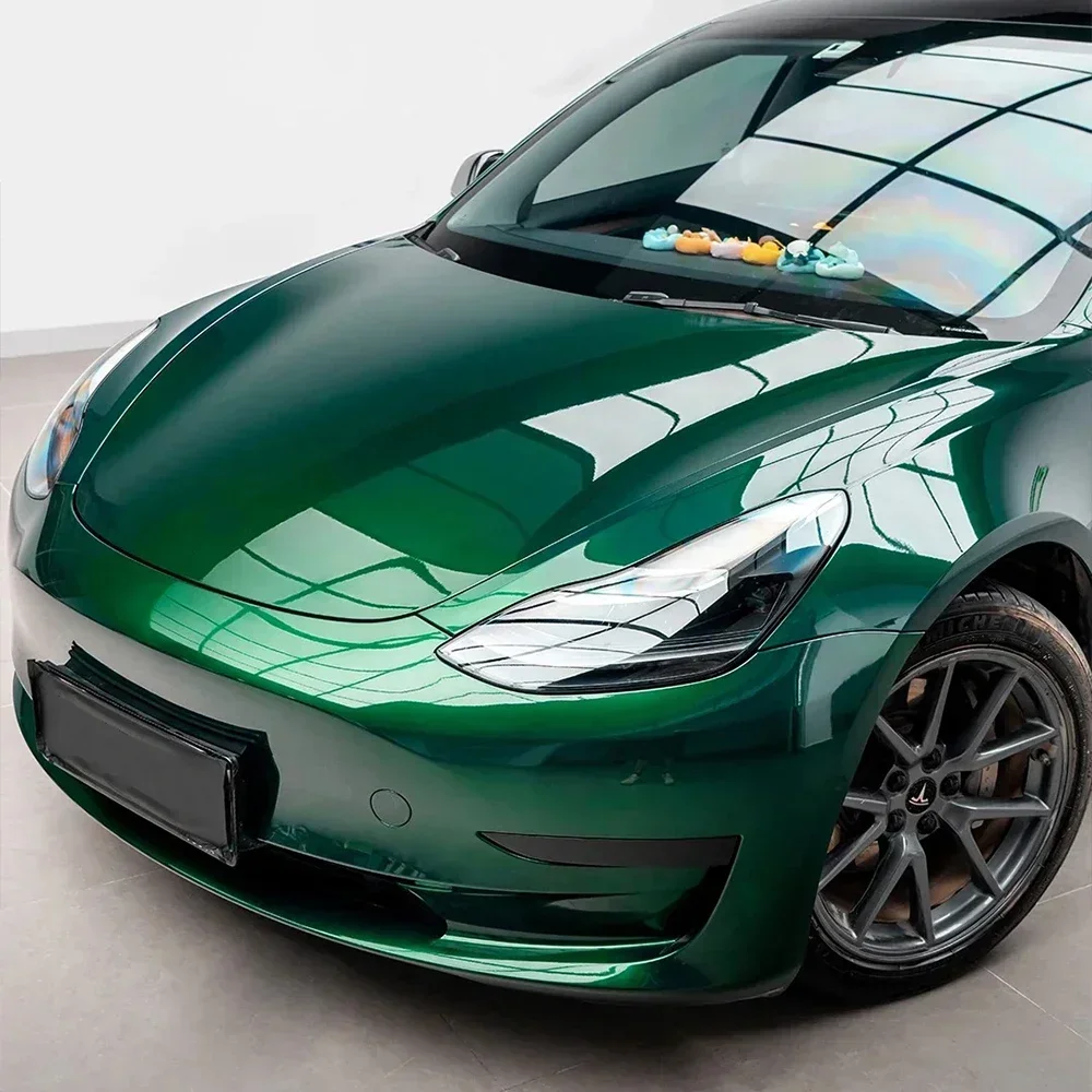 Car PET Agate Green Metallice Vinyl Film Auto Decal Sticker With Air Release Technology Motorcycle Car Body Decor Accessories