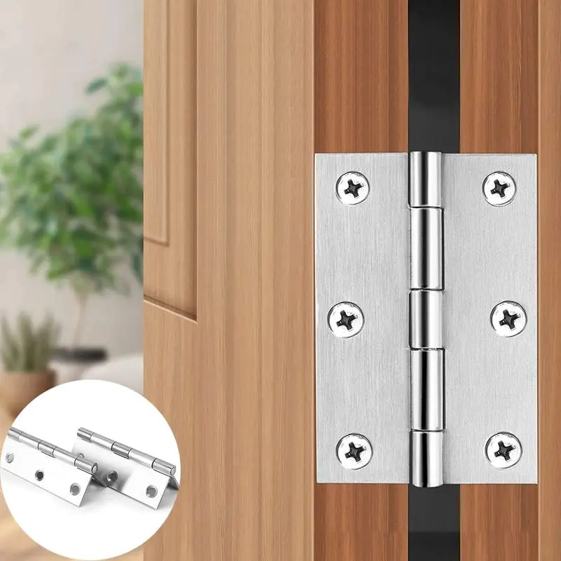 Household Multi-Scene 10pcs Stainless Steel Door Hinges Cabinet Doors Windows Wooden Box Flat Hinge Home Furniture Hardware Acce