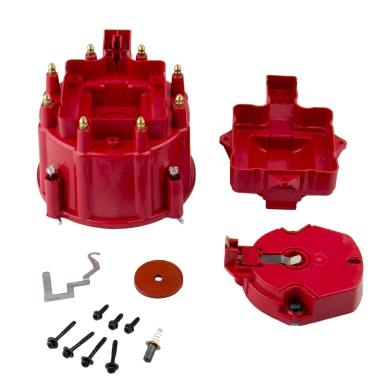 

Male HEI Distributor Cap Coil and Rotor Replacement for SBC BBC 305 350 454 Red