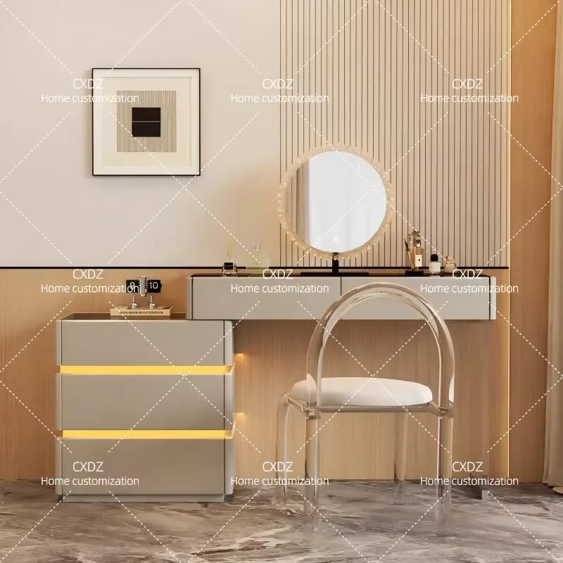 Minimalist Dresser Chest Integrated Bedroom Storage Bedside Table Light Luxury High End Makeup Table