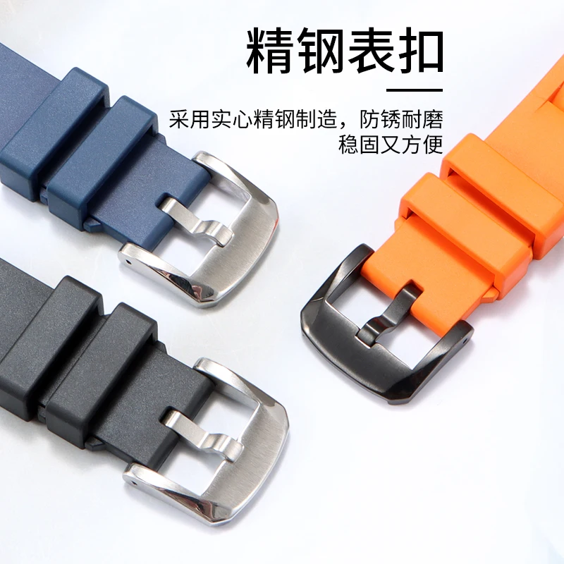 حزام ساعة Soft Fluoroelastomer FKM للرجال متوافق مع تيسو، IWC، هاميلتون، سيكو، مونت بلان، بانيراي 20 22 24 ملم