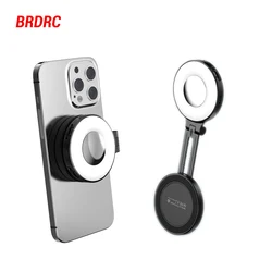 Magsafe Magnetic Fill Lights For iPhone 16 15 Universal Photography Live Broadcast LED Selfie Ring Lamp Retractable Flip Bracket
