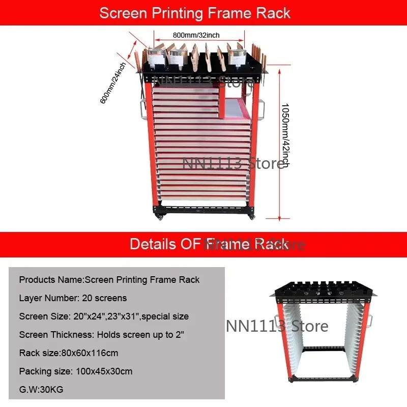 20 Layers Screen Printing Racks Drying Rack Screen Printing Process Tool Storage Organization Equipment for Artists Printers