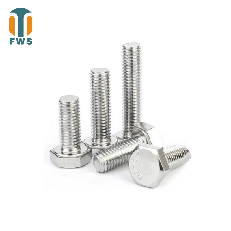 

304 DIN933 ISO4017 M22 M24 M27 Bolts Stainless Steel Hexagonal Screws Full-tooth Outer Hex Bolt A2-70 Multi Size High Quality