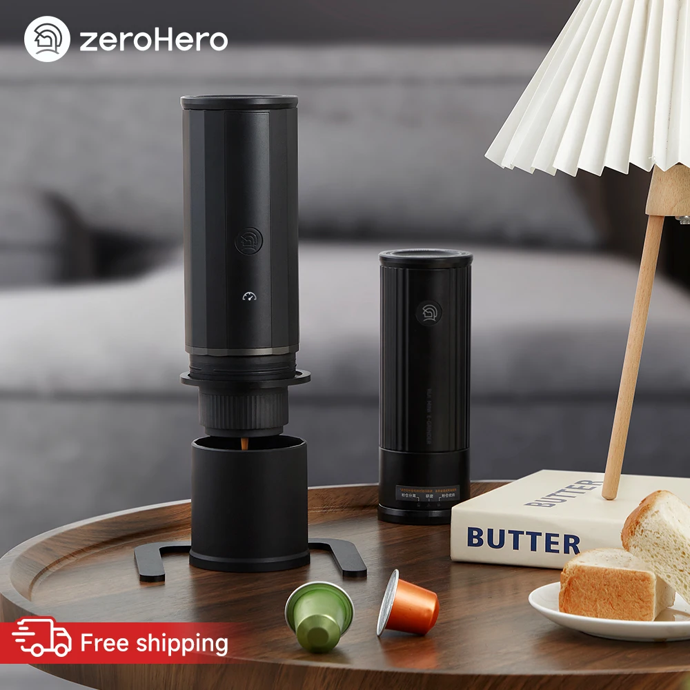 zeroHero Heropresso Pro 665g Lightweight One Click 20 Bar Brew for Home Office Outdoor Espresso Brewing Pro Kits and Coffee Maxx