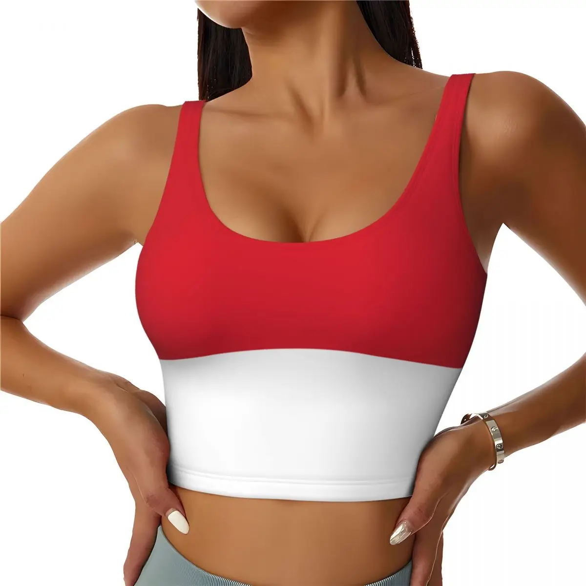 Sports Bra Women Running Yoga Clothes Vest Monaco Flag Gathering Fitness Vest