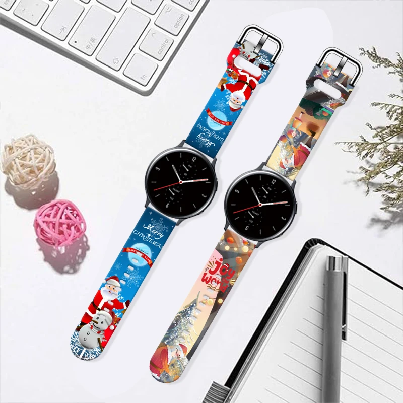 Bracelet de Noël 3 pour Samsung Galaxy Watch, Bracelet de Relief, Amazfit, Classique, 6, 20mm, 22mm, 40mm, 44mm, 42mm, 45mm, 7, 6/5