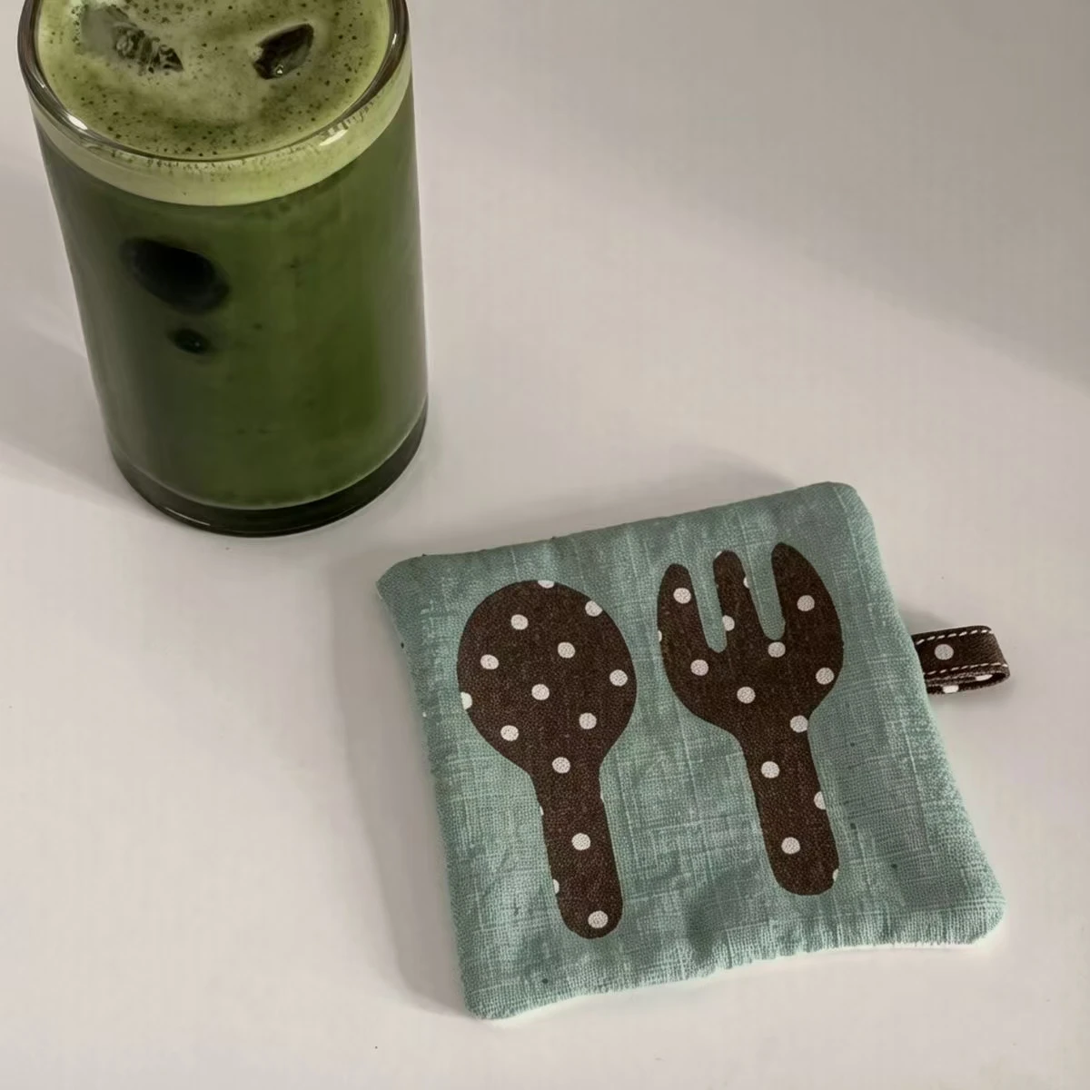 New Cute Fabric Fork Spoon Coaster Desktop Decoration Daily Necessities Anti-scalding Non-slip Kawaii Girly Heart Gift