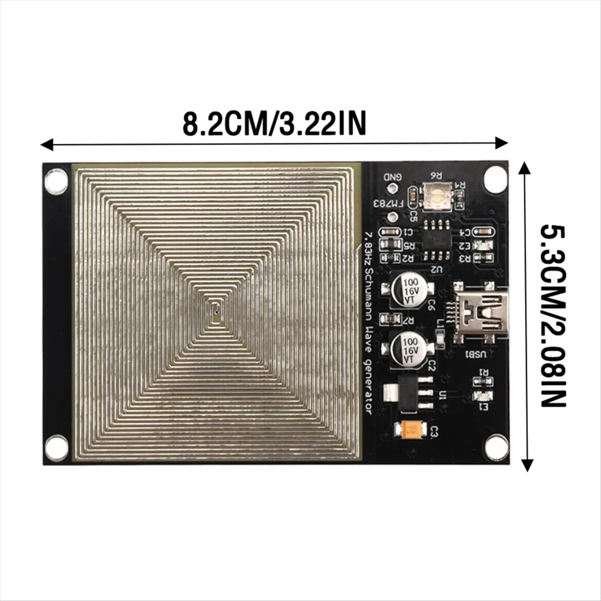 Y31A FM783 5V 0.1A 7.83HZ Mini USB Resonance Wave Generator Ultra-Low Frequency Generator Kit with USB Power Cable