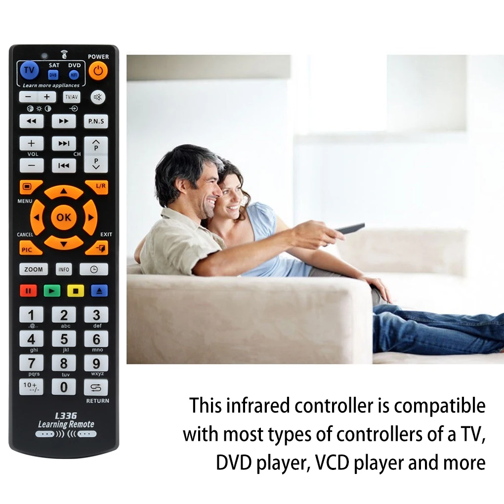 L336 IR Intelligent Learning Remote Control VCD Player Learn Function Programmable Infrared Controller Battery Operated ZC837100