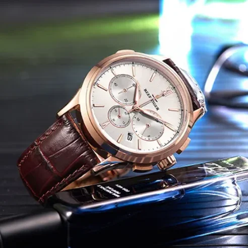 

Reef Tiger Мужские часы с хронографом 43 мм Кварцевые наручные часы 50 м Водонепроницаемые сапфировое зеркало Светящееся