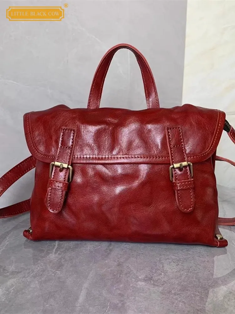 

Elegant Designer Ladies Single Shoulder Underarm Genuine Leather Hasp Real Cowskin Women Office Fashion Handbag Crossbody Bag