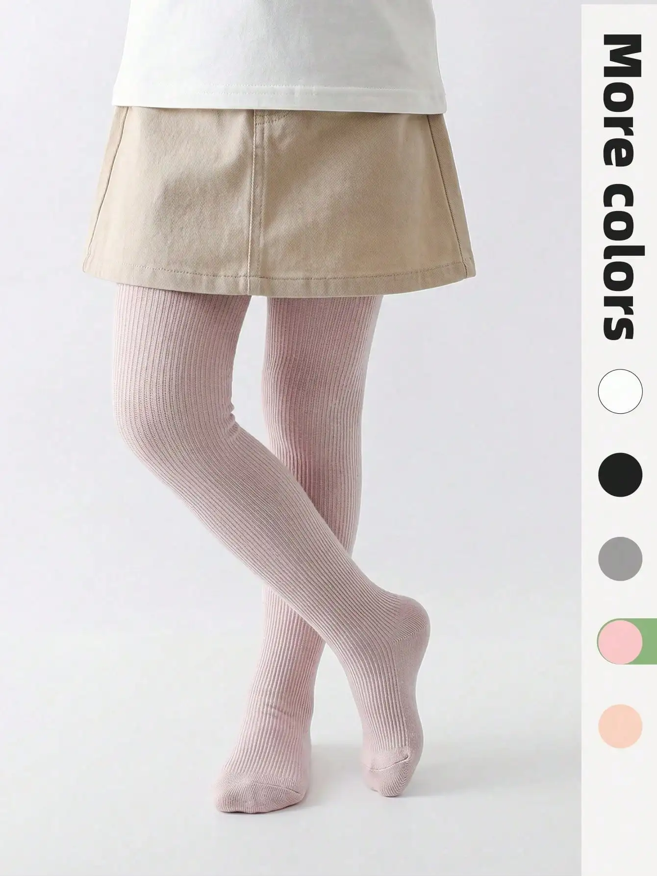 1 PC Solid Color Simple Style Children's Tights, Suitable For Wearing Outside With Skirts. Girls Tights Kids Tights Striped And