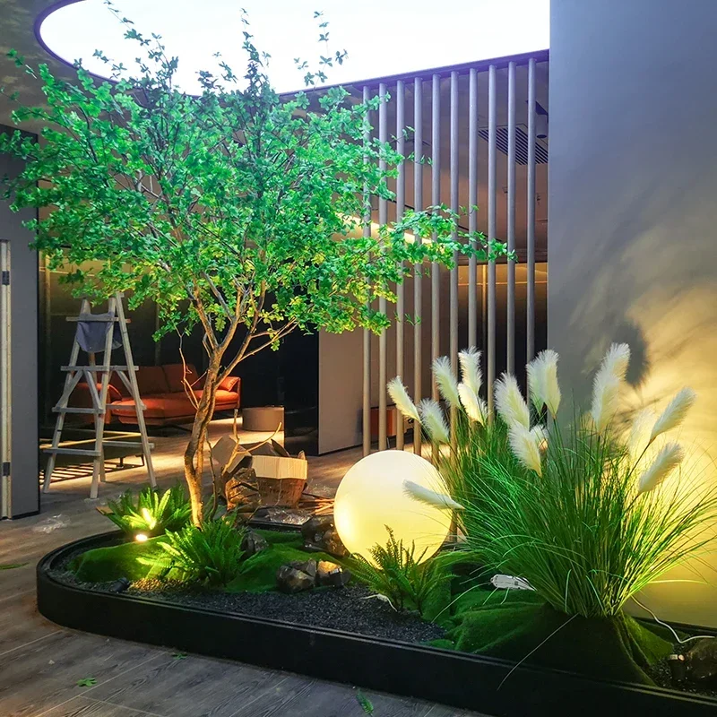 Large Green Plant Landscape Combination Landscape Indoor and Outdoor Decoration Show Window Decoration Drunk Wood