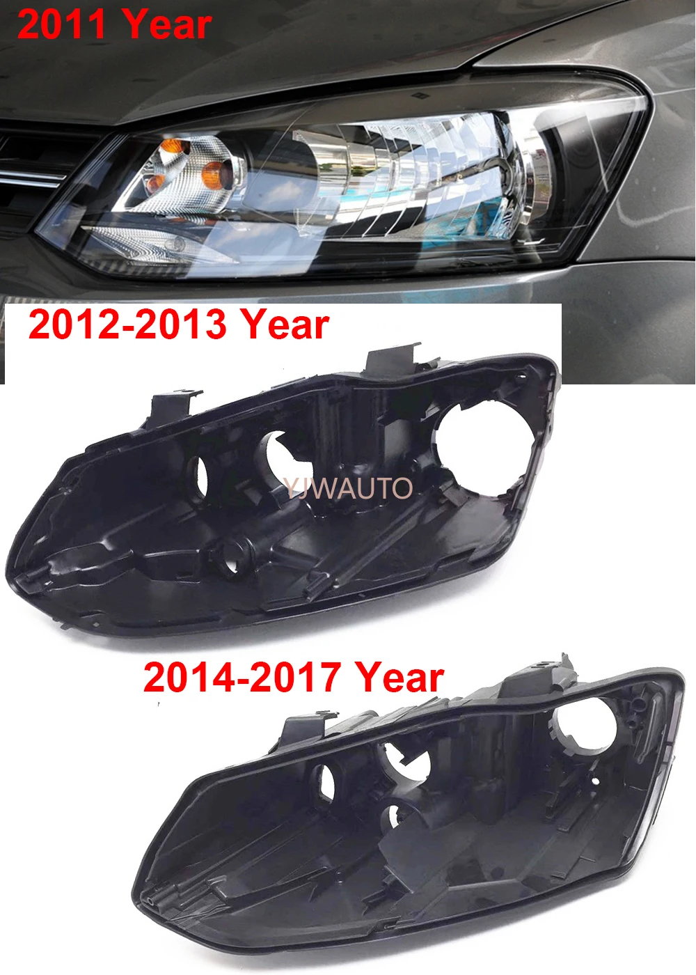 For Polo Vento Fox 2011 2012 2013 2014 2015 2016 2017 Headlamp House Halogen Car Headlight Base Rear Headlight Back Support