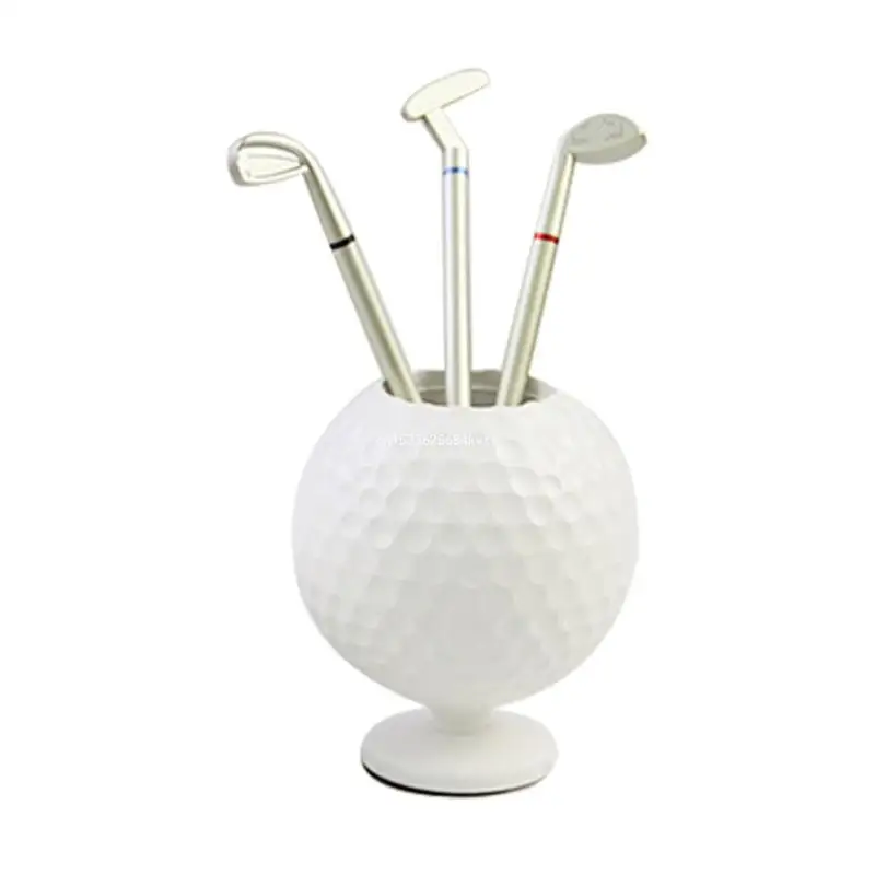 3PCS Novelty Golf Pen Set Mini Golf Club Ballpoint Pen and Golf Ball Pen Holder Dropship