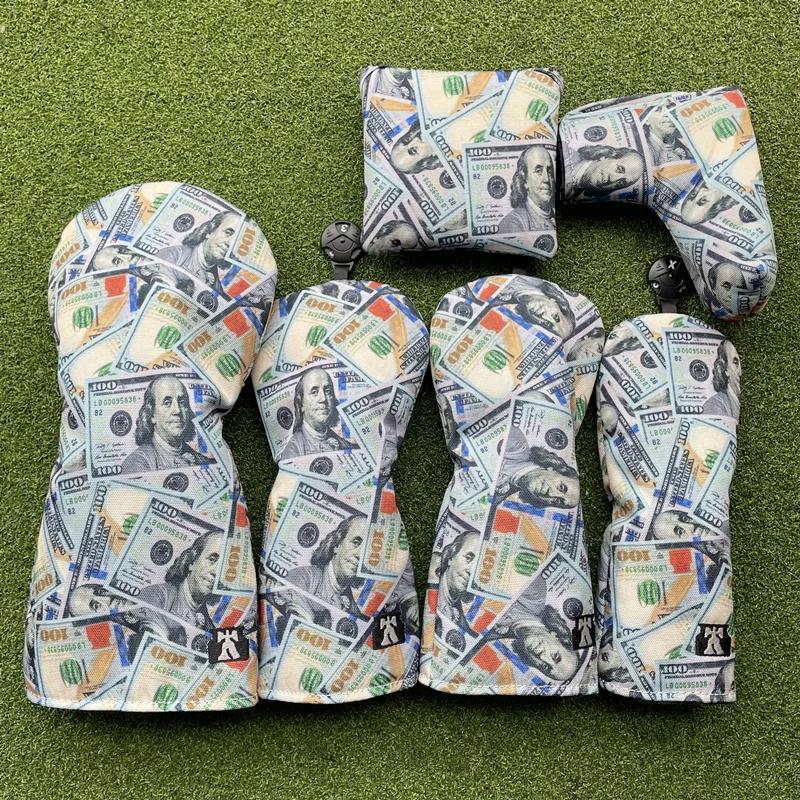 Dollar Golf Club #1 #3 #5 Wood Head covers Driver Fairway Woods Cover Putter Headcover Nylon cloth