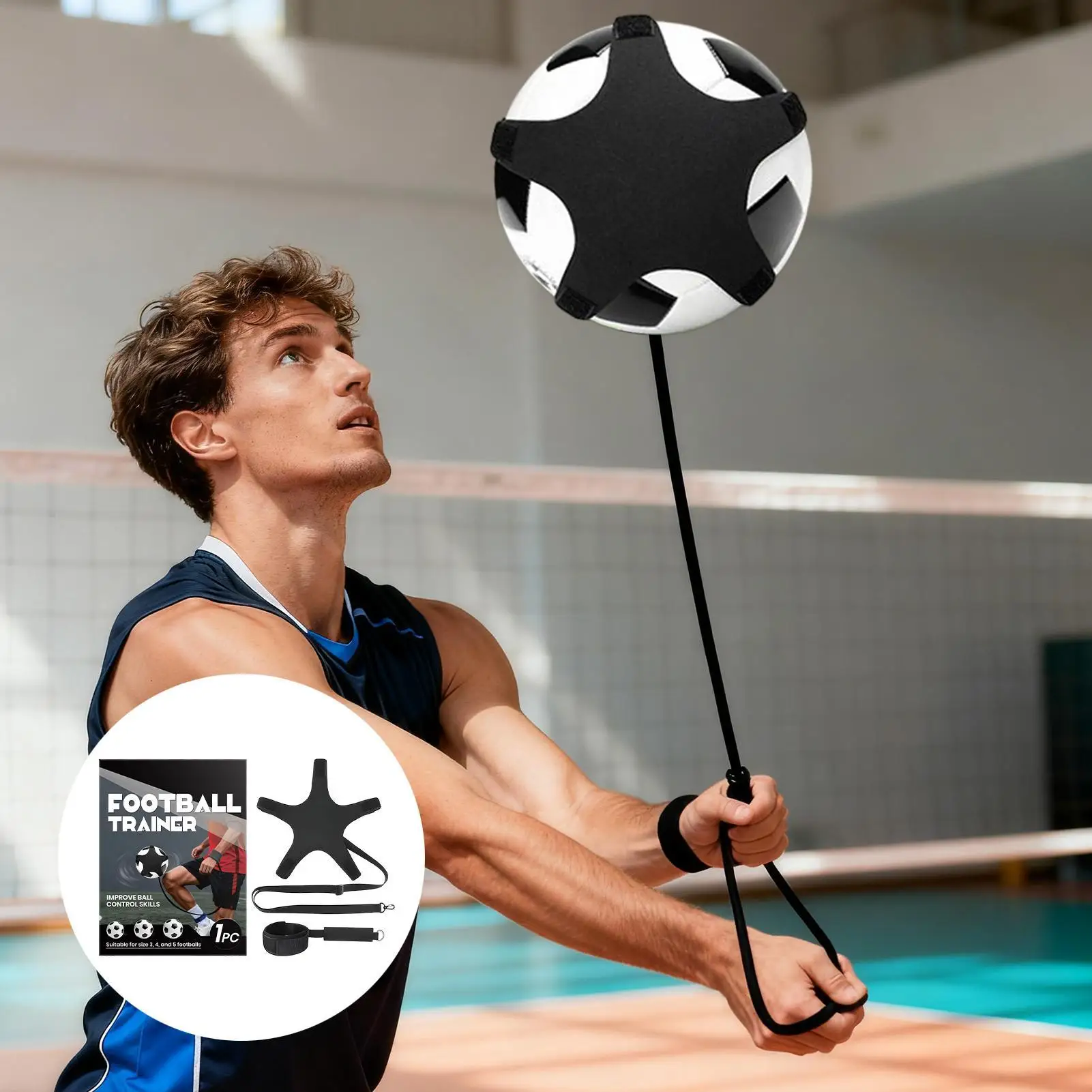 Soccer Kick Trainer Exercise Gear With String Adjustable Wristband Football Training Aid For Boys Girls Indoor Backyard School