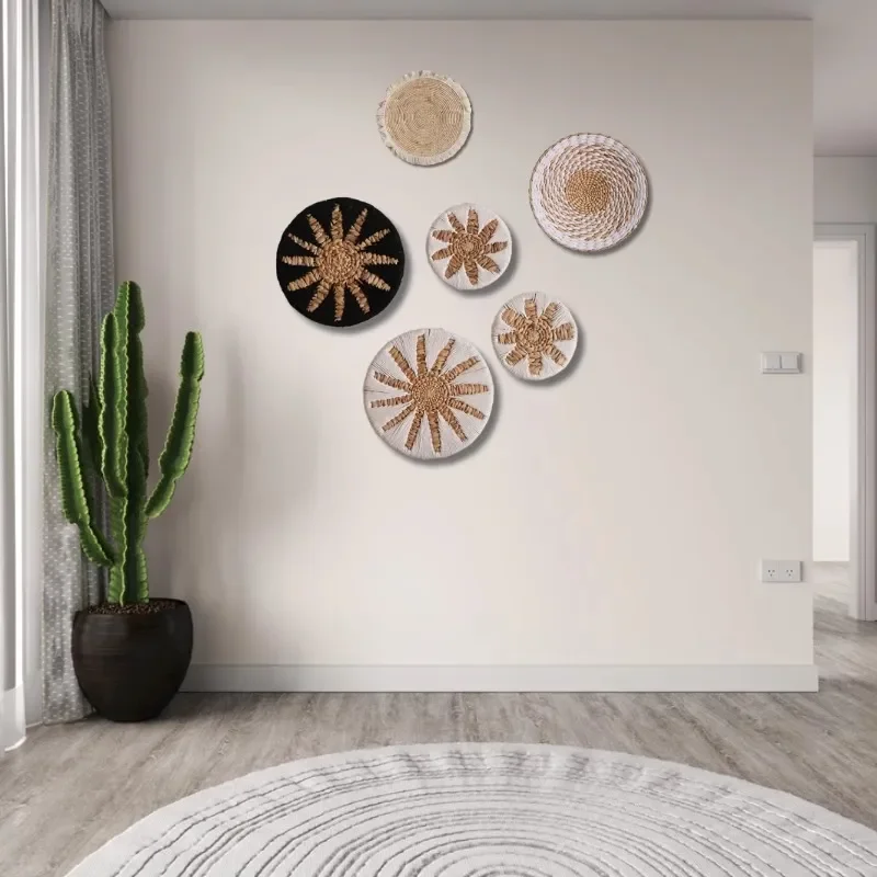 

For Customized Rattan Wall Hanging Creative Living Room Dining Room Bedroom Entrance Background Decoration Home Quiet Style