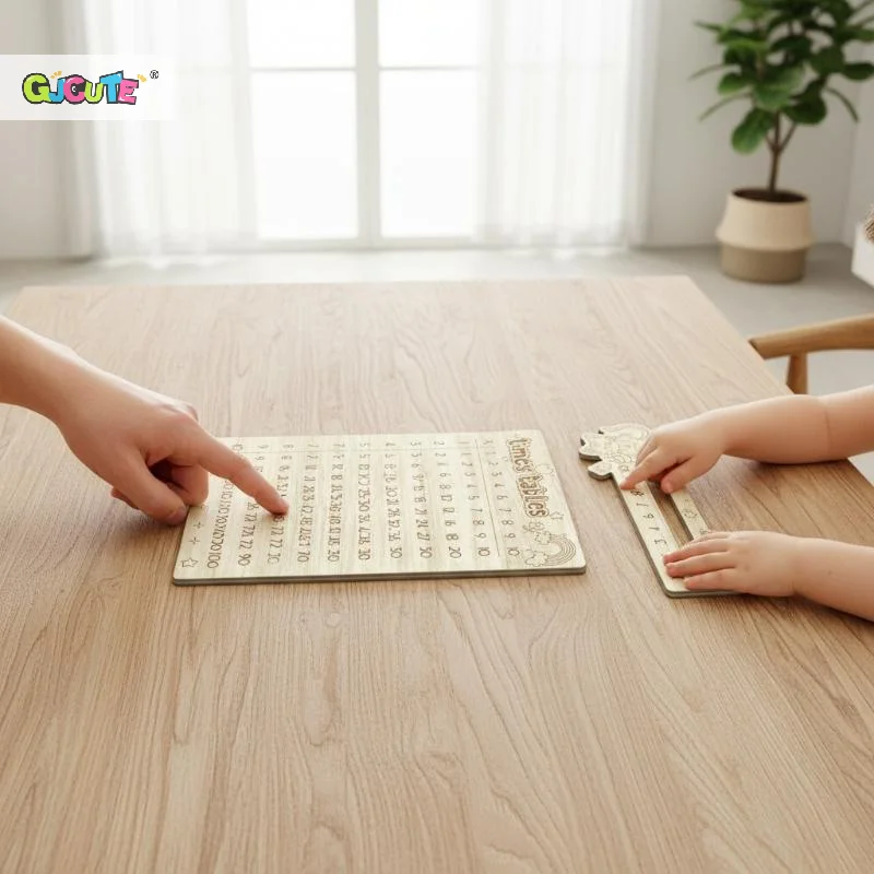 Multiplication Table Wooden Board Set — Natural Wood Learning Boards For Math Class & Back-To-School Gifts