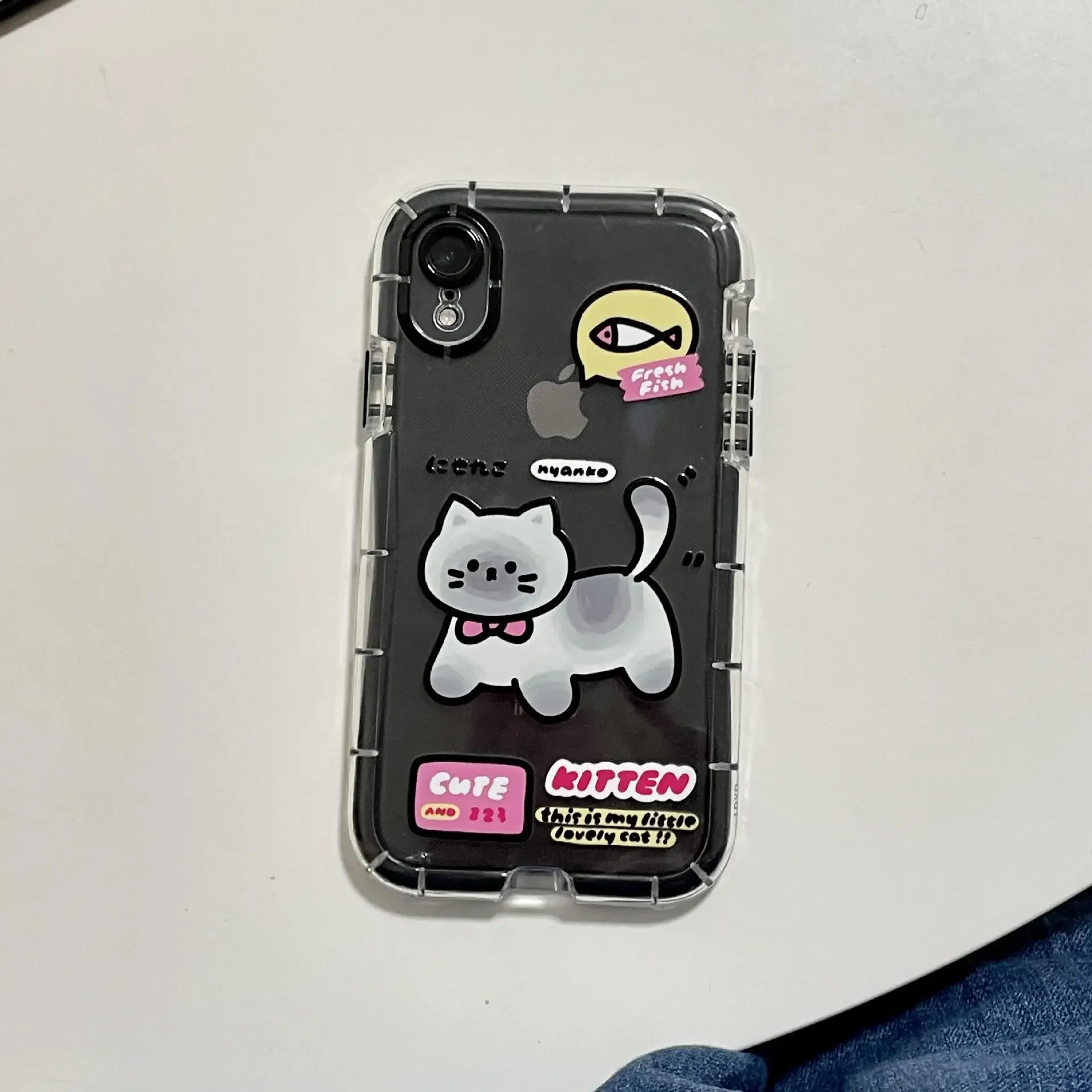 Cute Cat Transparent Mobile Phone Case Full Cover Soft Shell Compatible For iPhone Xr 13 14 15 Pro