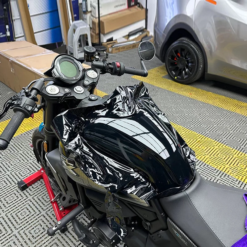PET Ultra Glossy Piano Black Vinyl Wrap Film With Air Release Self Adhesive Car Wrapping Motorcycle DIY Sticker Decal