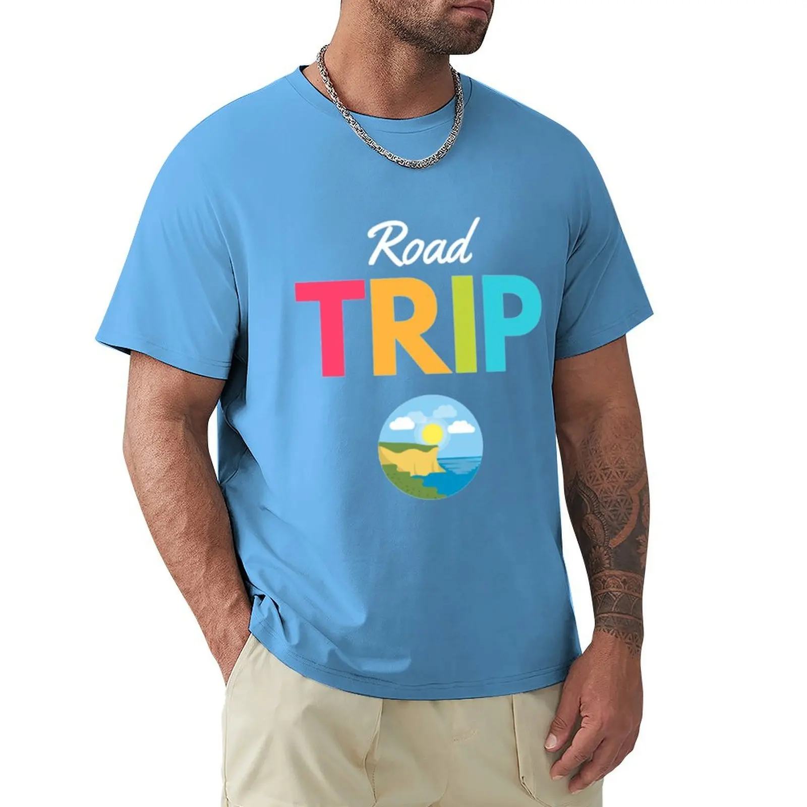 Vintage Road Trip - Vintage Travel Europe beach and sun Travel Lifestyle and Hobbies T-Shirt summer top mens graphic t-shirts