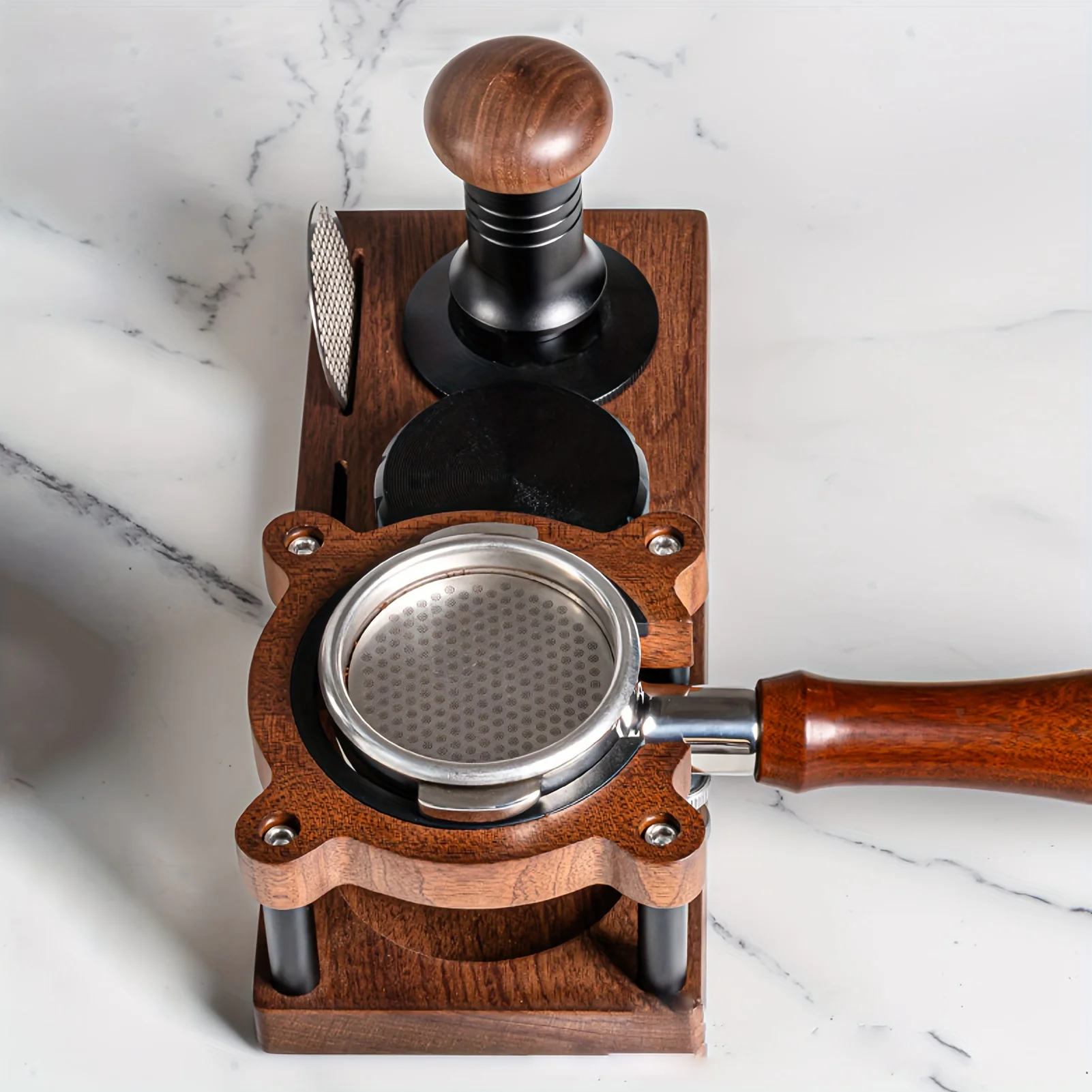 

Coffee Tamper Stand Solid Wood 51-58mm Universal Espresso Machine Accessories