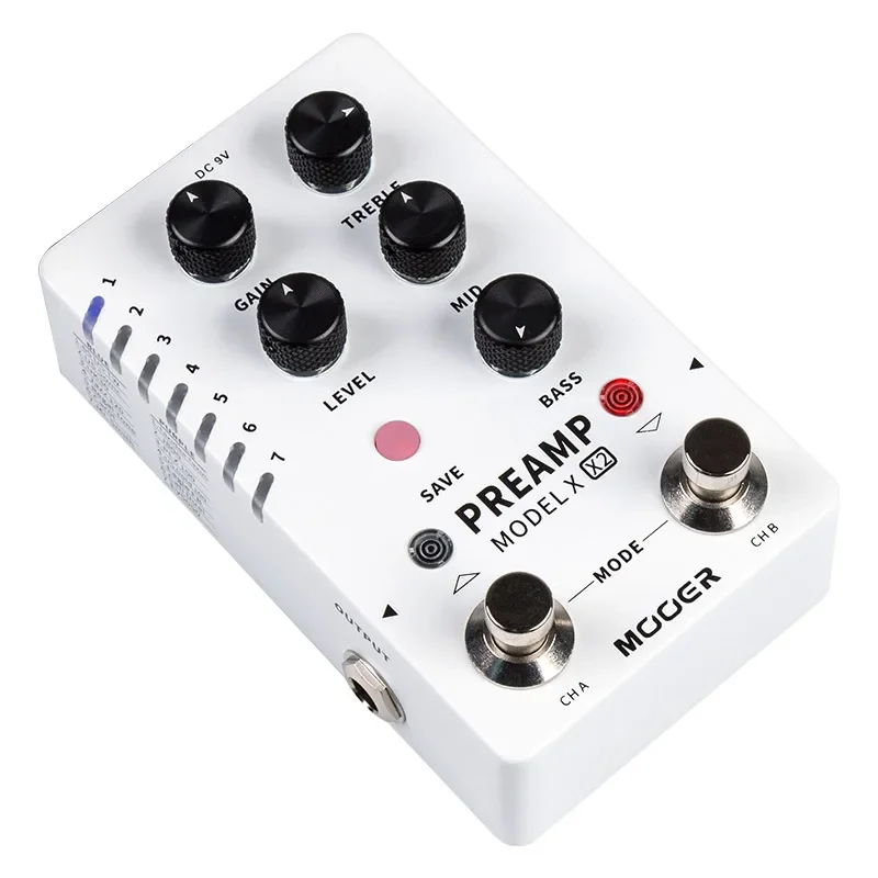 Mooer Preamp Model X2 Preamp Pedal Digital with 14 Preset Save Slot Built-in Cabinet Simulation Guitar Effects Pedal