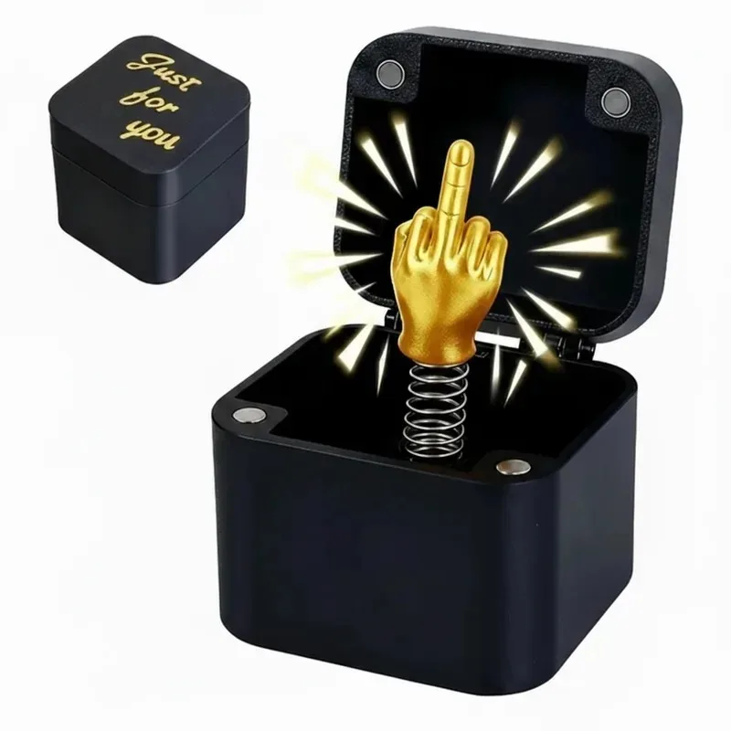 Funny Middle Finger in Box & Spider box - Novelty Desk Decor Gag Gift for Halloween/Christmas/Birthday, Stress-Relief Office