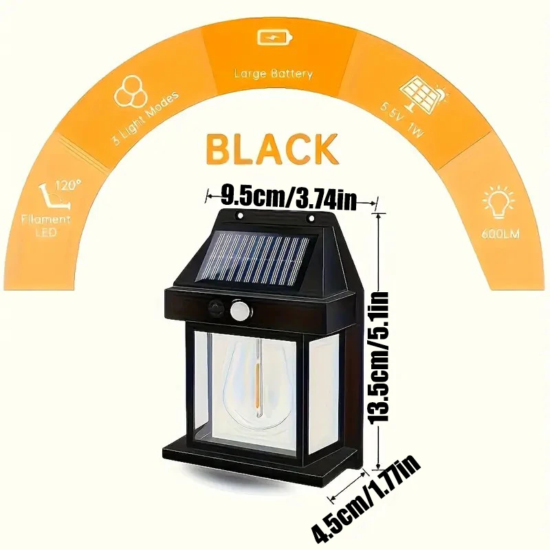 1-2 قطعة من مصابيح فناء الشرفة الشمسية التي يتم التحكم فيها مناسبة لسياج سطح السفينة الخارجية والحديقة المثبتة على الحائط وإضاءة موفرة للطاقة #3