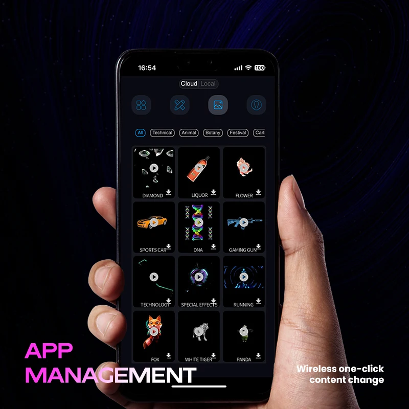 3D Holographic Fan LED Light Display Box - Halloween & Christmas Desktop Decor Video & Image Playing Feature