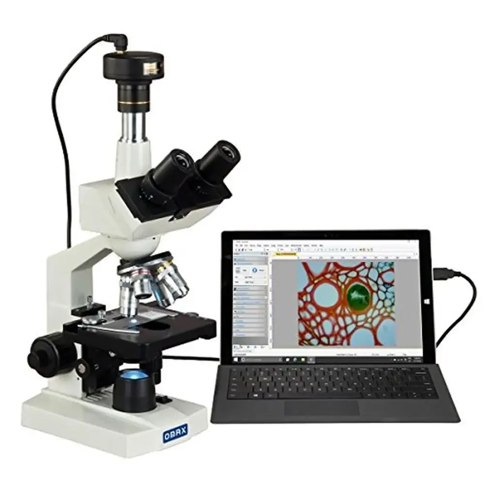 Trinocular Digital Compound Microscope 40X-2500X with 5 MP Camera and Mechanical Stage