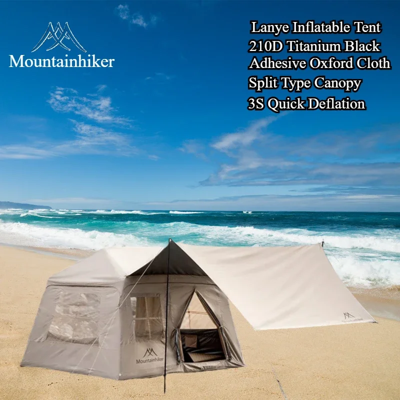 

MOUNTAINHIKER 4-5 Person Inflatable Tent Portable Camping Waterproof Family Beach Tent Quick Opening, Anti-UV Hand Air Pump Tent