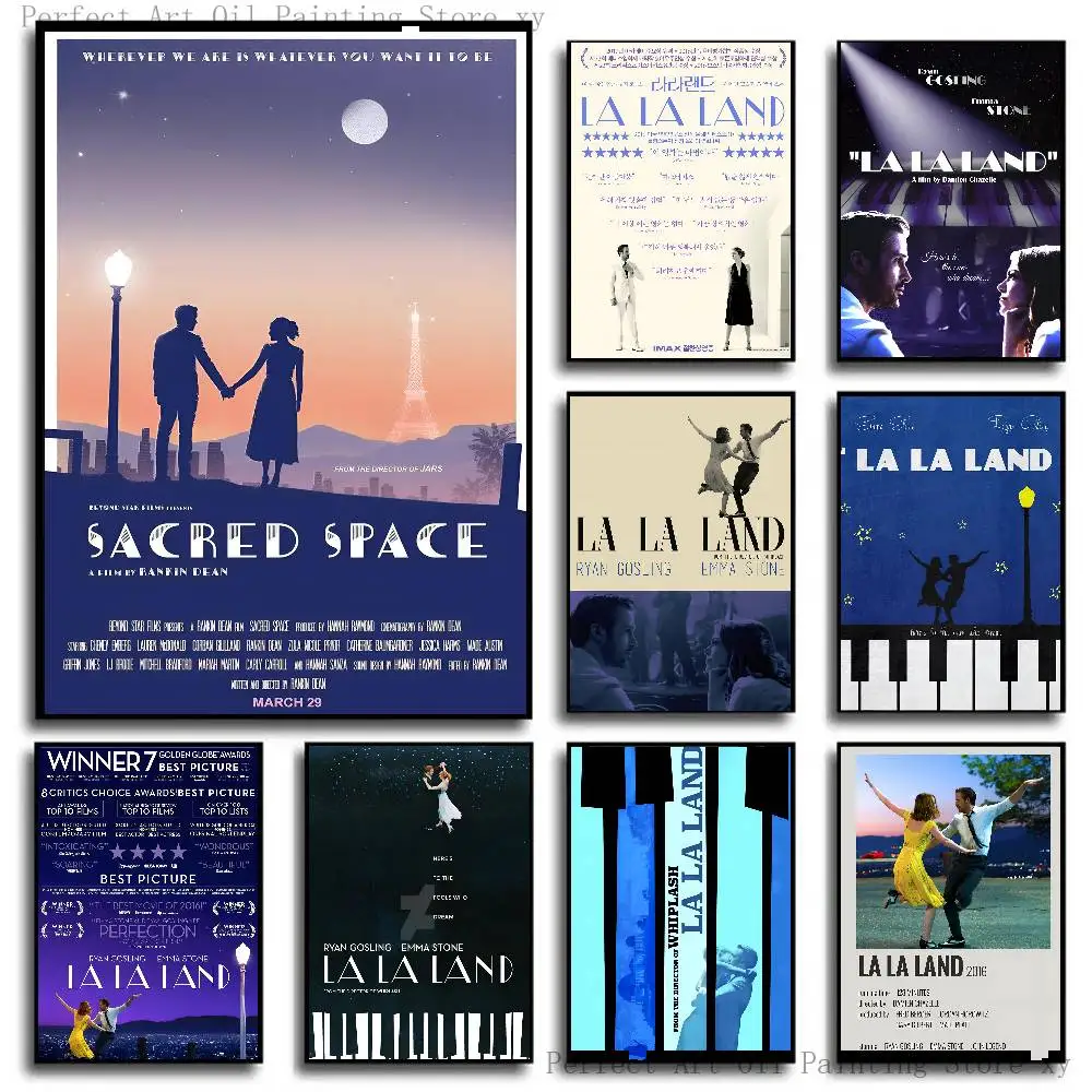 La La Land Move Poster Self-adhesive Art Room Entrance Restaurant Wall Decor Art Painting