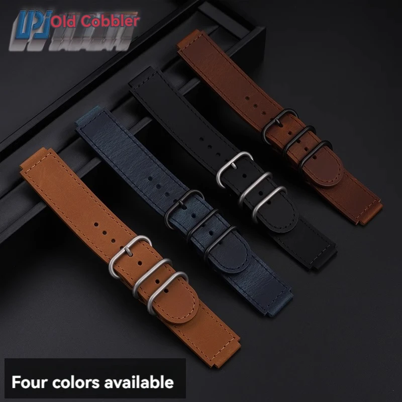 For Casio Modified GW9400 GW-9400 GW-9300 G-9200 Genuine Cowhide Strap Retro Convex Design 16mm Vintage Calfskin Watchband