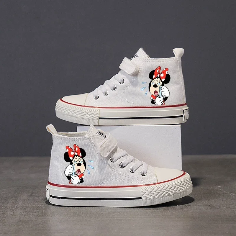 Canvas High-top Low shoes Mickey Mouse Clubhouse Love Girl Boys Kids disney Shoes Casual Cartoon comfort Children Print Shoes 58