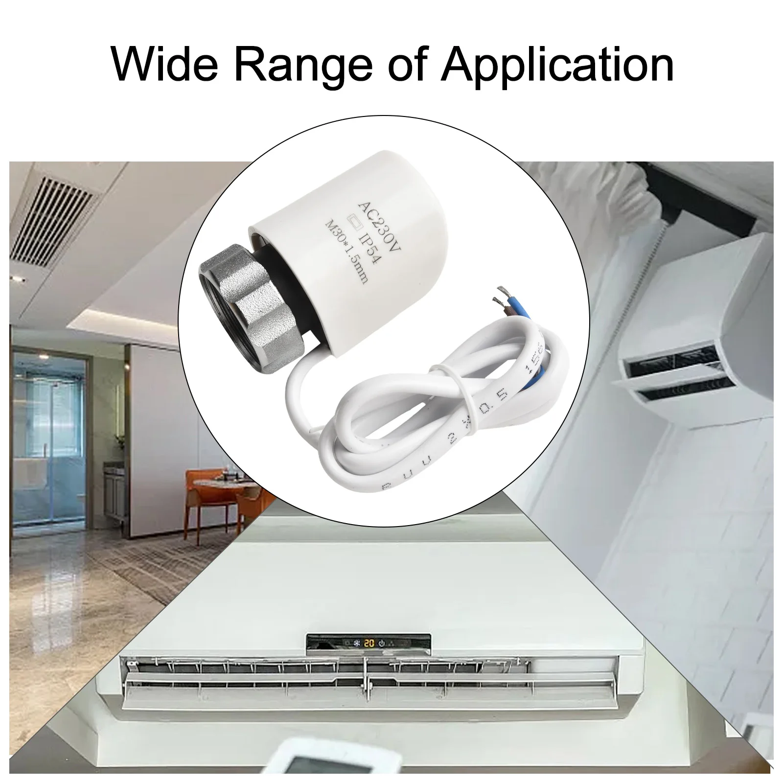 Actuadores térmicos eléctricos AC230V M30 * 1,5mm para válvula de radiador de calefacción de suelo distribuidor de agua actuadores eléctricos de
