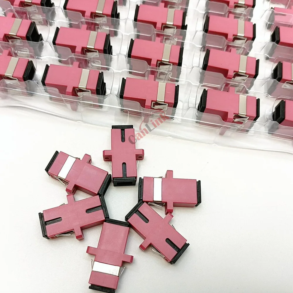 50 pz/lotto Adattatore Connettore In Fibra Ottica LC/UPC SM Flangia Monomodale Duplex LC-LC UPC Accoppiatore