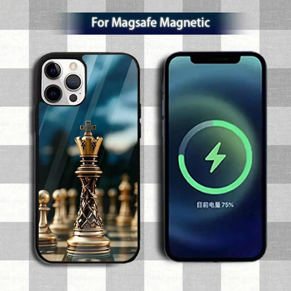 Black and white Chess Board Phone Case For iPhone 13,12,15,17,11,16,14,Pro,Max,Plus,Mini,Magsafe,Magnetic Wireless Charging Case