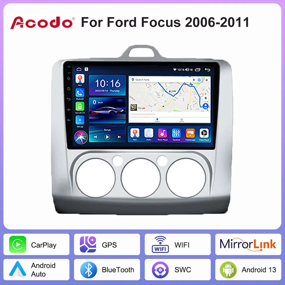 

Acodo For Ford Focus 2006-2011 Carplay and Android Auto Car Android 13 Car Multimedia Player GPS Navigation IPS Touch Screen