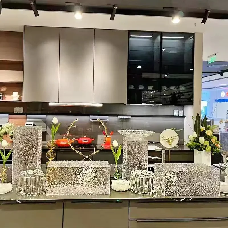 Acrylic Buffet Display Rack Nesting Cube Food Stand Set Acrylic Risers For Wedding Packaged In Box