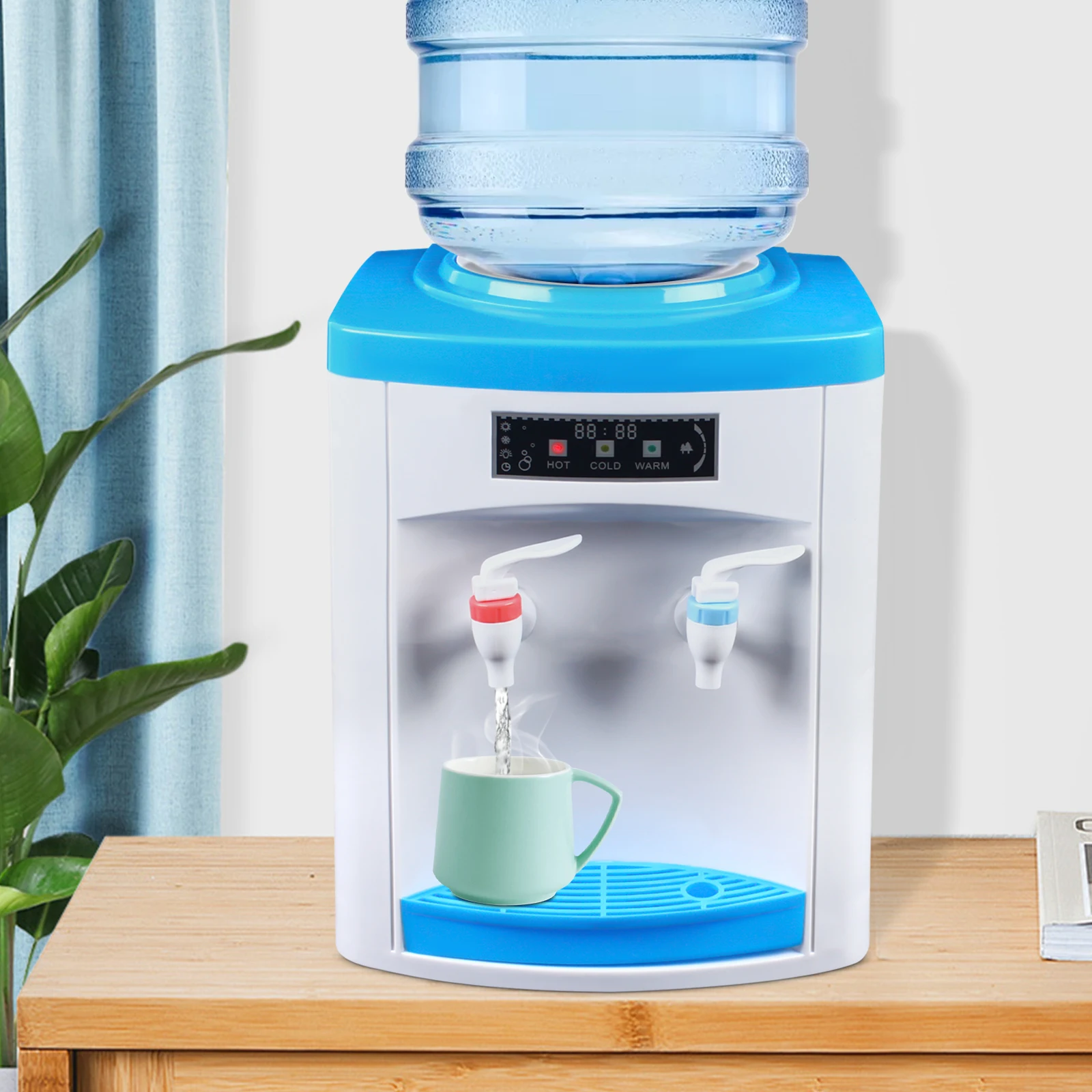 Electric Hot and Cold Water Cooler Dispenser Versatile Desktop Top Loading Water Dispenser for Home Office (110V US / 220V EU)
